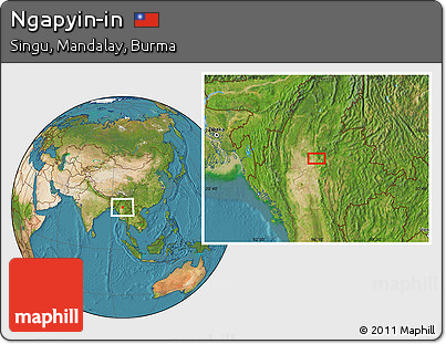 Satellite Location Map of Ngapyin-in