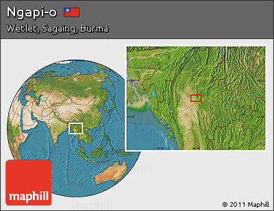 Satellite Location Map of Ngapi-o