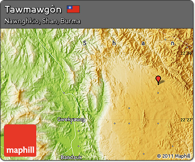 Physical Map of Tawmawgôn
