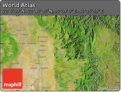 Satellite Map of the Area around 22° 23' 25" N, 96° 7' 30" E