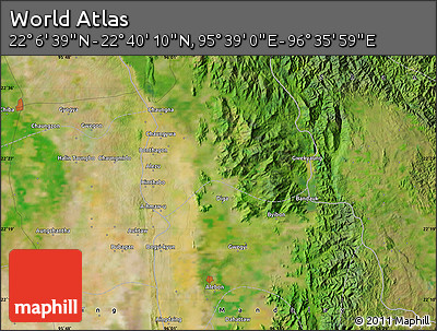 Satellite Map of the Area around 22° 23' 25" N, 96° 7' 30" E