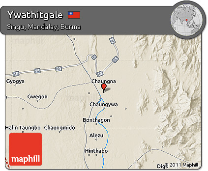 Shaded Relief Map of Ywathitgale