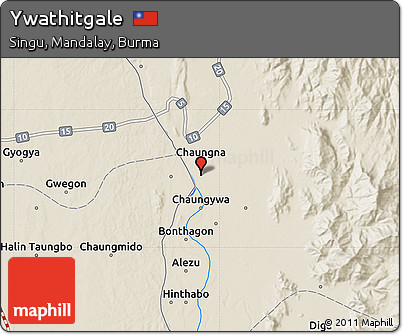 Shaded Relief Map of Ywathitgale