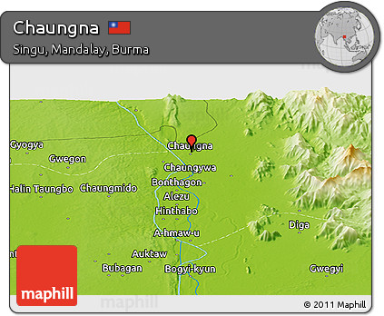 Physical Panoramic Map of Chaungna