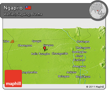 Physical Panoramic Map of Ngapi-o