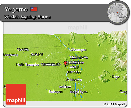 Physical Panoramic Map of Yegamo
