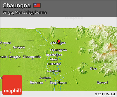 Physical Panoramic Map of Chaungna