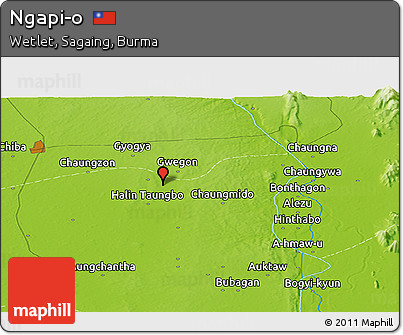 Physical Panoramic Map of Ngapi-o