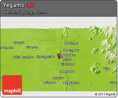 Physical Panoramic Map of Yegamo