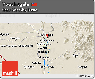 Shaded Relief Panoramic Map of Ywathitgale