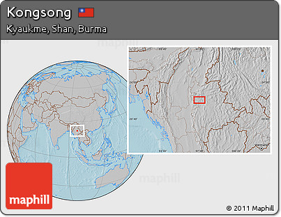 Gray Location Map of Kongsong, hill shading