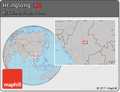 Gray Location Map of Htinglong