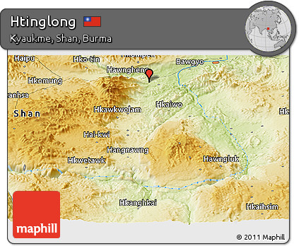 Physical Panoramic Map of Htinglong