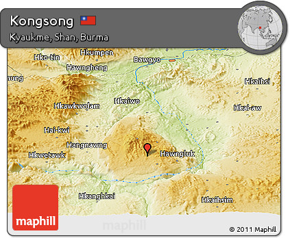 Physical Panoramic Map of Kongsong