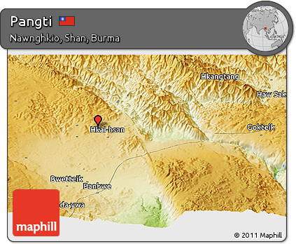 Physical Panoramic Map of Pangti