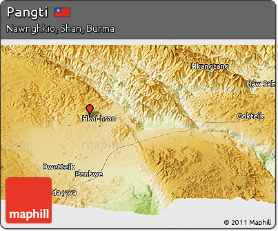 Physical Panoramic Map of Pangti