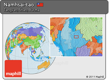 Political Location Map of Namhsai-tao