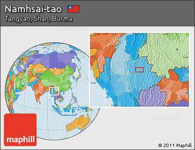 Political Location Map of Namhsai-tao