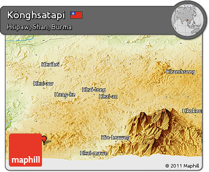 Physical Panoramic Map of Könghsatapi