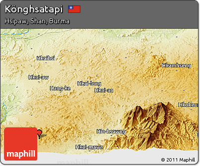 Physical Panoramic Map of Könghsatapi