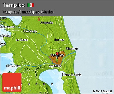 Physical Map of Tampico