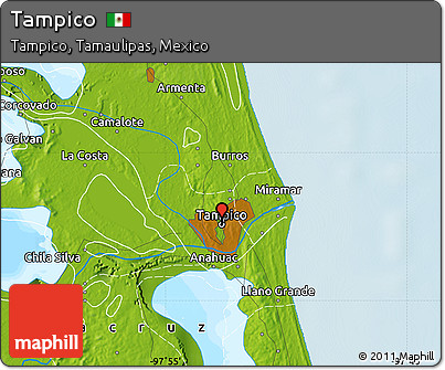 Physical Map of Tampico
