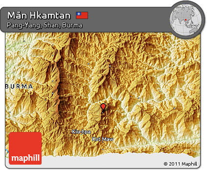 Physical 3D Map of Mān Hkamtan