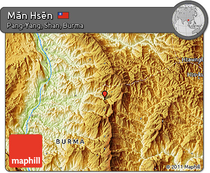 Physical 3D Map of Mān Hsēn