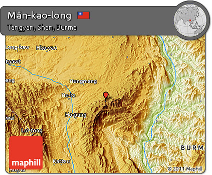 Physical 3D Map of Mān-kao-long