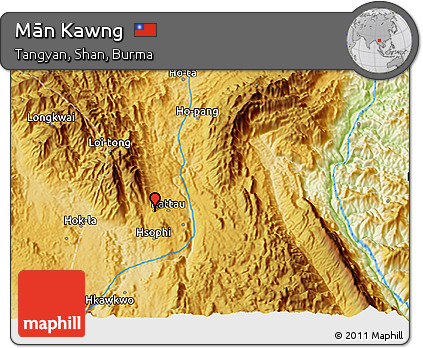 Physical 3D Map of Mān Kawng