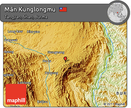 Physical 3D Map of Mān Kunglongmu