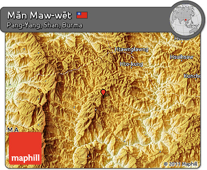 Physical 3D Map of Mān Maw-wēt