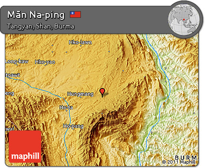 Physical 3D Map of Mān Na-ping