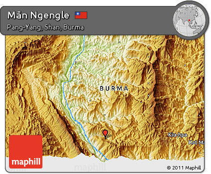 Physical 3D Map of Mān Ngengle