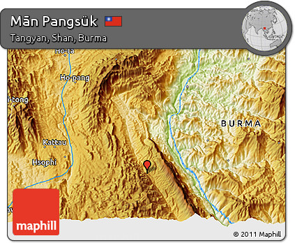 Physical 3D Map of Mān Pangsük