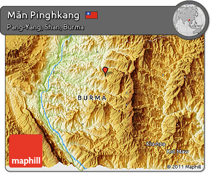 Physical 3D Map of Mān Pinghkang
