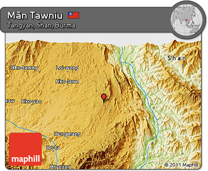 Physical 3D Map of Mān Tawniu