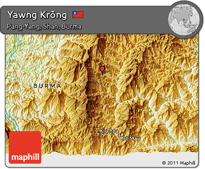 Physical 3D Map of Yawng Krōng