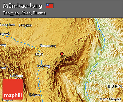 Physical 3D Map of Mān-kao-long