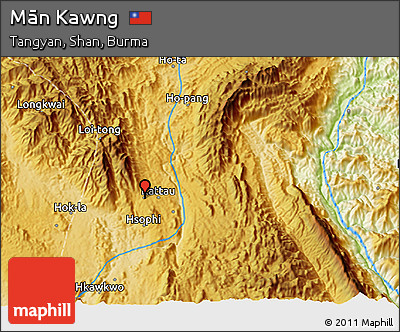 Physical 3D Map of Mān Kawng