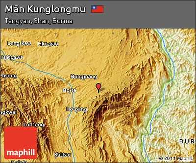 Physical 3D Map of Mān Kunglongmu