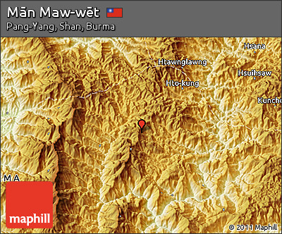 Physical 3D Map of Mān Maw-wēt