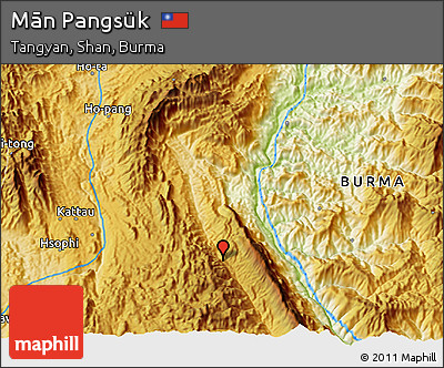 Physical 3D Map of Mān Pangsük