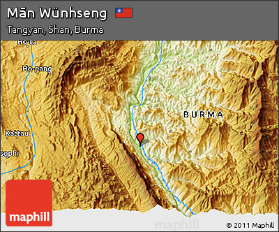 Physical 3D Map of Mān Wünhseng
