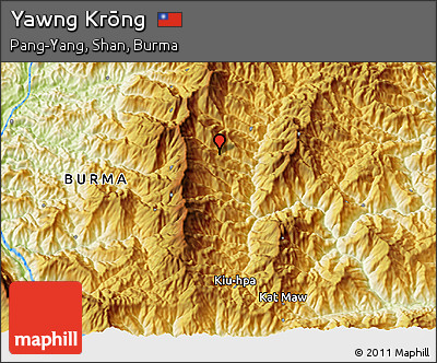 Physical 3D Map of Yawng Krōng