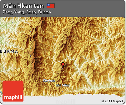Physical 3D Map of Mān Hkamtan