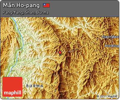 Physical 3D Map of Mān Ho-pang