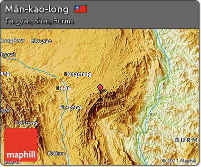 Physical 3D Map of Mān-kao-long