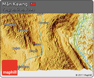 Physical 3D Map of Mān Kawng