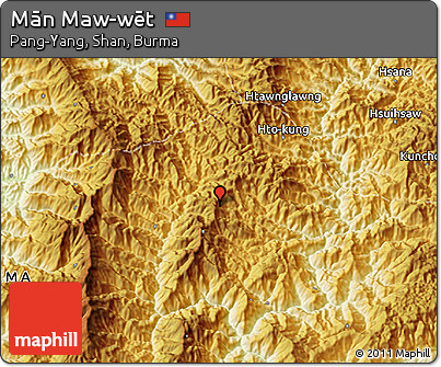 Physical 3D Map of Mān Maw-wēt